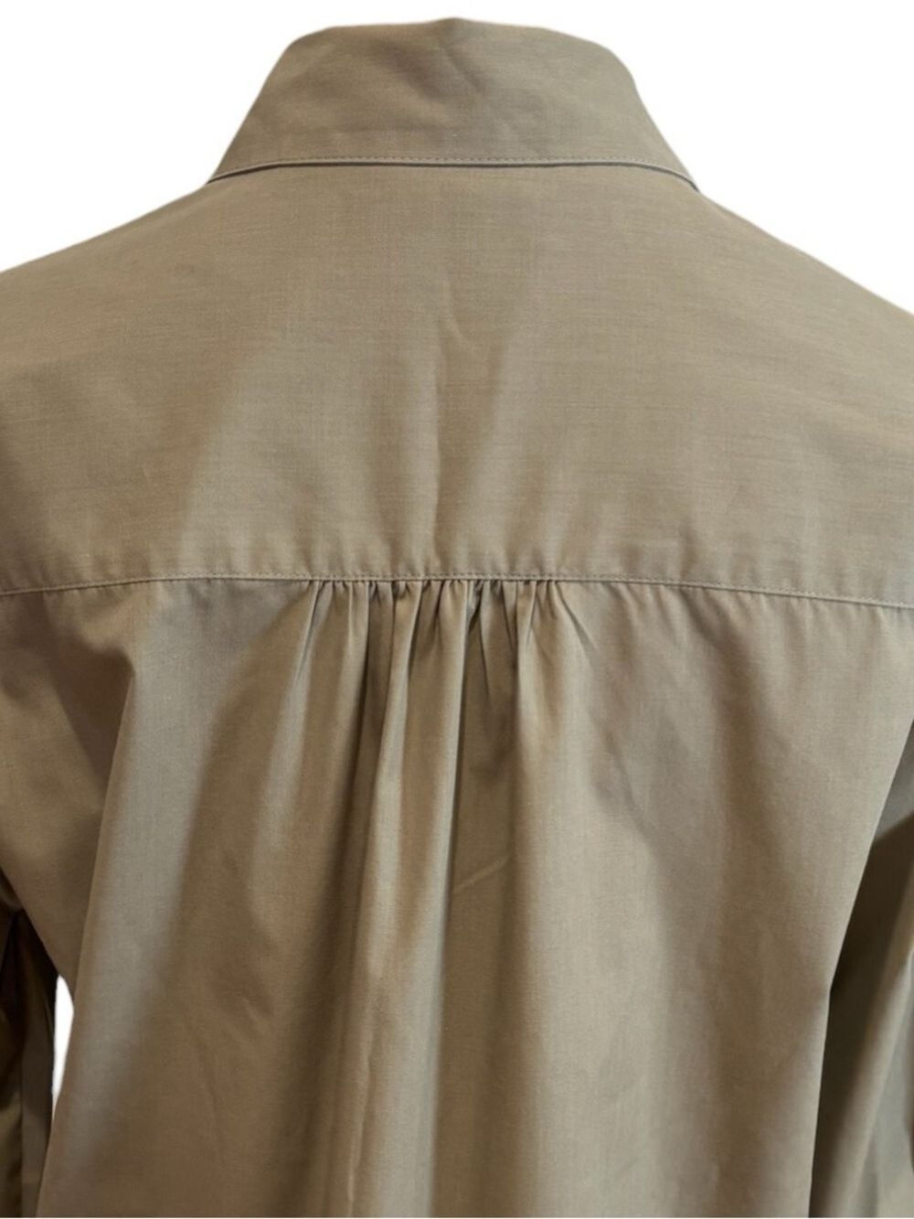 70s KAREN SCOTT TAUPE BLOUSE W PLAID ACCENTS W LEAF APPLIQUE & EMBROIDERED SZ S - Picture 5 of 8